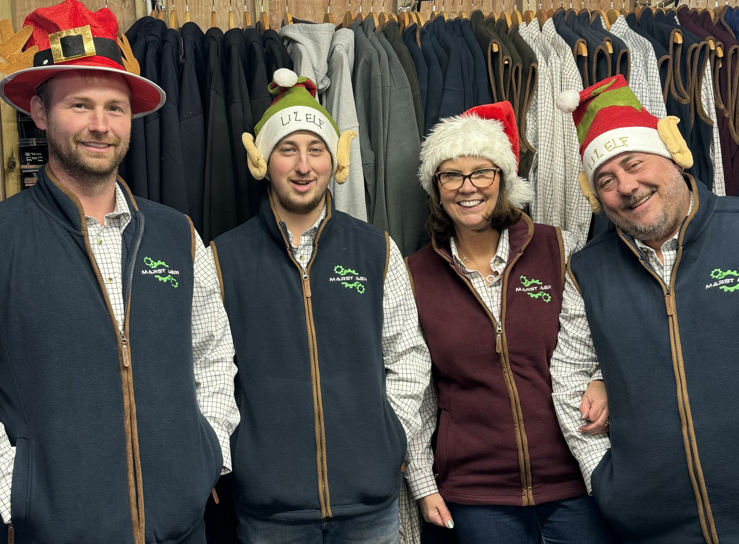 The Marst Agri team in their Christmas hats