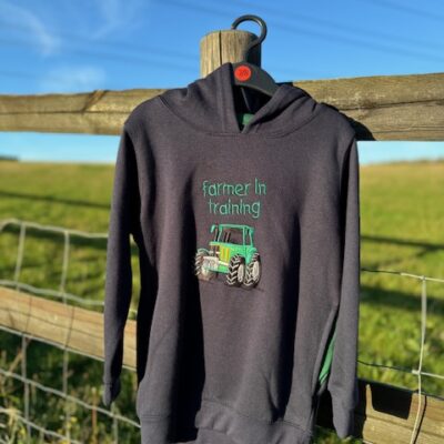 Hazy Blue Boys Hoodie - Farmer in Training
